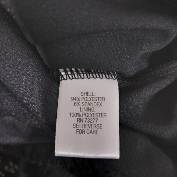 4373) Dana Buckman Black Eyelet Short Sleeve Overlay Blouse XL - Picture 9 of 10